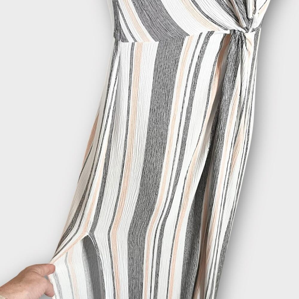 LULUS Coastal Grooves White Multi Striped Swim Cover-Up Size Medium Gauze Rayon - Picture 5 of 6